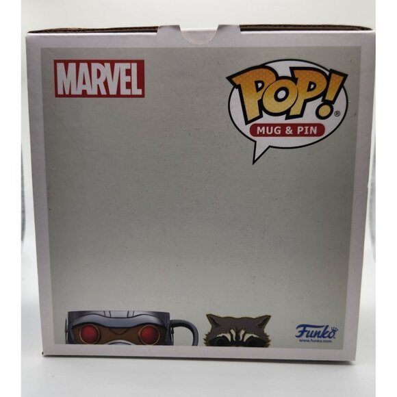 Marvel Star‎ Lord Ceramic Mug & Rocket Enamel Pin, POP! Funko New - Picture 4 of 5